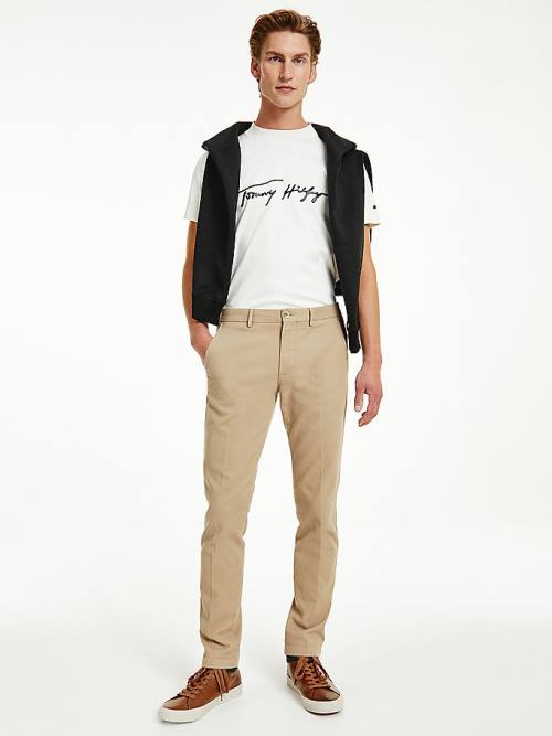 Tommy Hilfiger Bleecker Pressed Slim Fit Pantolon Erkek Bej Rengi | TH431IYN