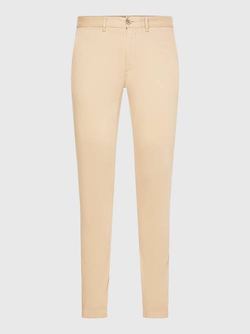 Tommy Hilfiger Bleecker Satin Slim Fit Chinos Pantolon Erkek Bej Rengi | TH264IWR