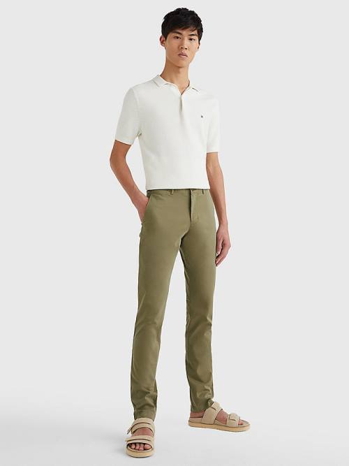 Tommy Hilfiger Bleecker Satin Slim Fit Chinos Pantolon Erkek Kahverengi | TH580AYN