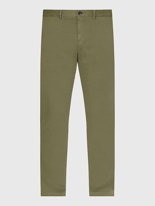 Tommy Hilfiger Bleecker Satin Slim Fit Chinos Pantolon Erkek Kahverengi | TH580AYN