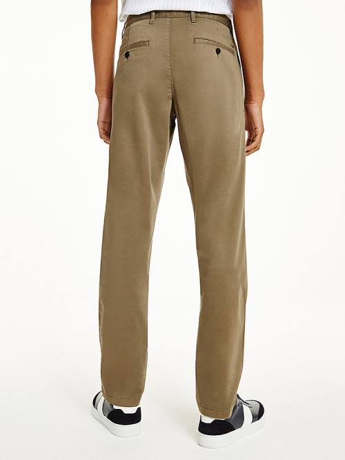 Tommy Hilfiger Bleecker Satin Slim Fit Chinos Pantolon Erkek Kahverengi | TH724ORA