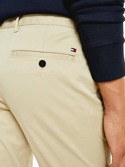 Tommy Hilfiger Bleecker Satin Slim Fit Chinos Pantolon Erkek Haki | TH762JCP