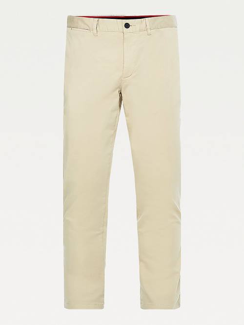 Tommy Hilfiger Bleecker Satin Slim Fit Chinos Pantolon Erkek Haki | TH762JCP