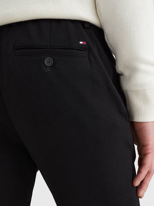 Tommy Hilfiger Bleecker Slim Fit Jersey Chinos Pantolon Erkek Siyah | TH901AYT