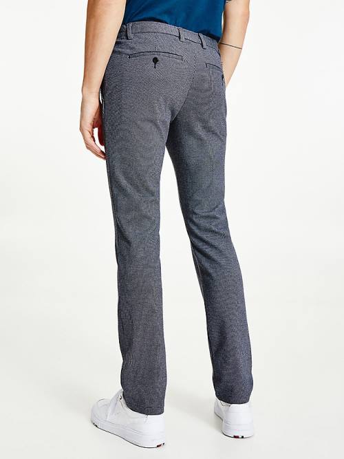 Tommy Hilfiger Bleecker Slim Puppytooth Check Pantolon Erkek Mavi | TH320JIY