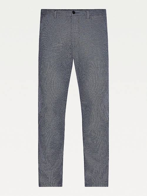 Tommy Hilfiger Bleecker Slim Puppytooth Check Pantolon Erkek Mavi | TH320JIY