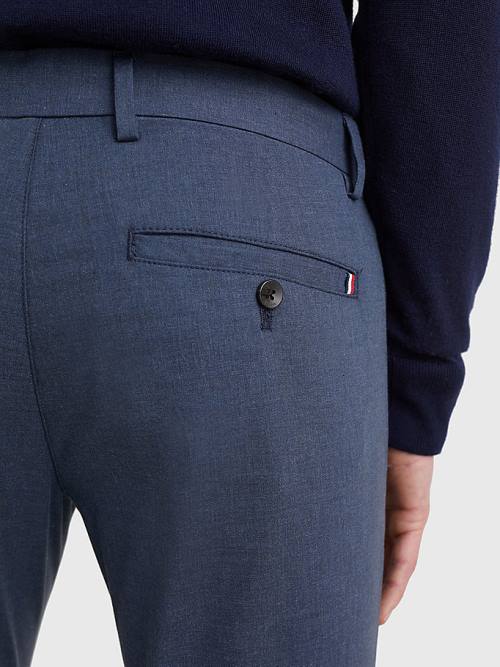 Tommy Hilfiger Bleecker Wool Look Slim Fit Pantolon Erkek Mavi | TH106BYV