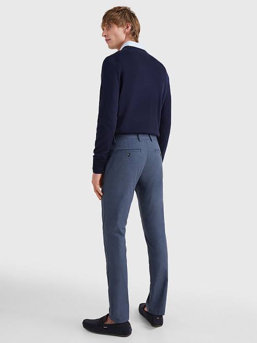 Tommy Hilfiger Bleecker Wool Look Slim Fit Pantolon Erkek Mavi | TH106BYV