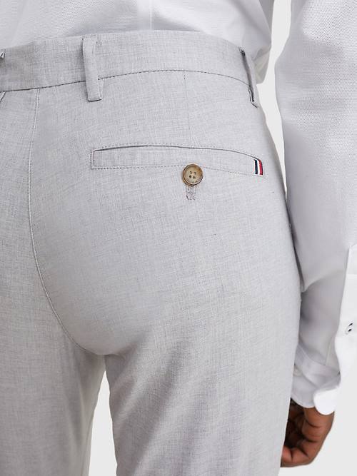 Tommy Hilfiger Bleecker Wool Look Slim Fit Pantolon Erkek Gri | TH928SGT