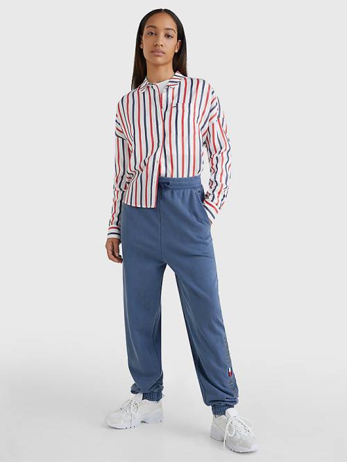 Tommy Hilfiger Boxy Stripe Gömlek Kadın Beyaz | TH192EHM