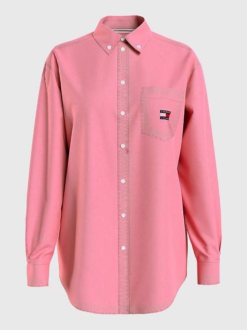 Tommy Hilfiger Boyfriend Fit Gömlek Kadın Pembe | TH541QFN