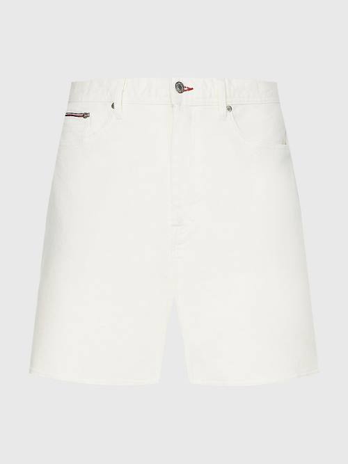 Tommy Hilfiger Brooklyn White Denim Shorts Jean Pantolon Erkek Denim | TH983PBI