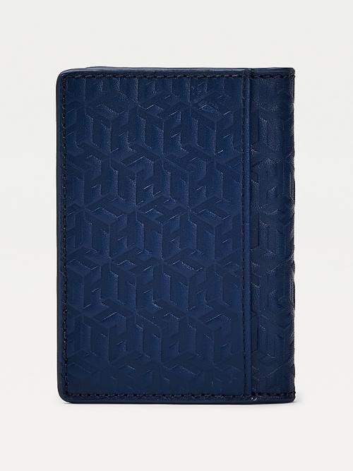 Tommy Hilfiger Business Monogram Bifold Card Holder Cüzdan Erkek Mavi | TH926FJZ