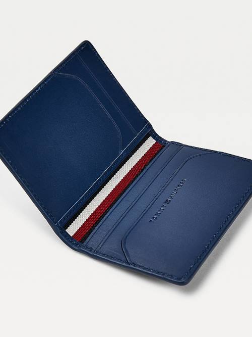 Tommy Hilfiger Business Monogram Bifold Card Holder Cüzdan Erkek Mavi | TH926FJZ