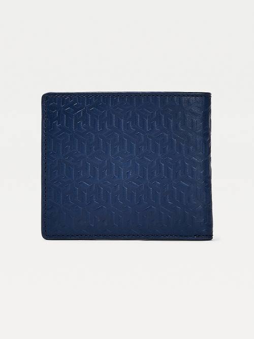 Tommy Hilfiger Business Monogram Extra Cards Coin Cüzdan Erkek Mavi | TH438NXB