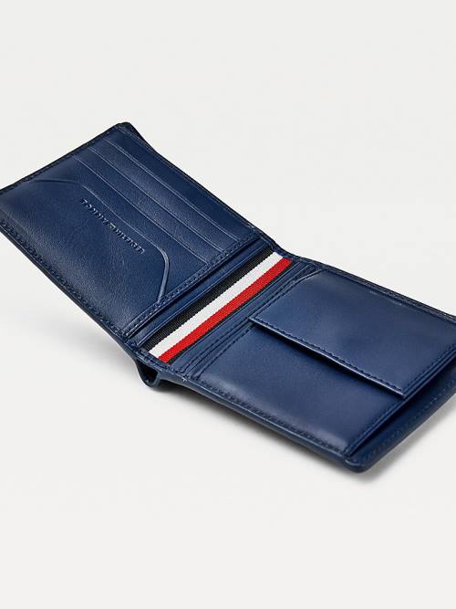 Tommy Hilfiger Business Monogram Extra Cards Coin Cüzdan Erkek Mavi | TH438NXB