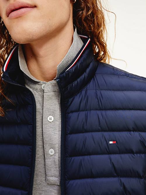 Tommy Hilfiger CORE PACKABLE DOWN VEST Kaban Erkek Mavi | TH107DWN