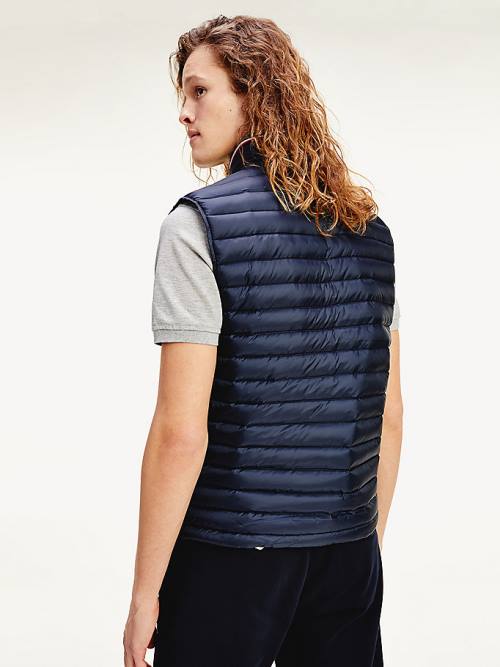 Tommy Hilfiger CORE PACKABLE DOWN VEST Kaban Erkek Mavi | TH107DWN