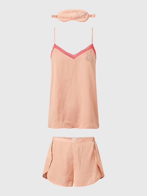 Tommy Hilfiger Cami Sleep Set With Eye Mask Pijama Kadın Turuncu | TH249EKC