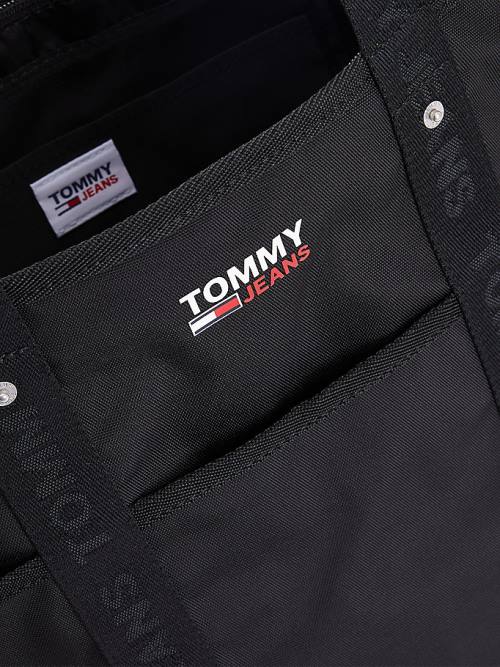 Tommy Hilfiger Campus Webbing Askılı Tote Çanta Kadın Siyah | TH204XOQ