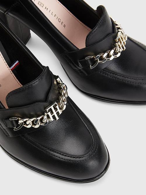 Tommy Hilfiger Chain High Loafers Topuklu Ayakkabı Kadın Siyah | TH428MOI