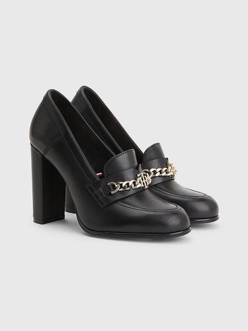 Tommy Hilfiger Chain High Loafers Topuklu Ayakkabı Kadın Siyah | TH428MOI