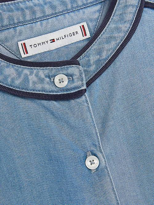 Tommy Hilfiger Chambray Piping Shirt Tişört Kiz Çocuk Denim | TH290KMI