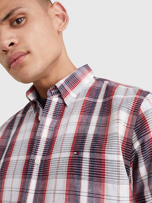 Tommy Hilfiger Check Kısa Sleeve Regular Fit Gömlek Erkek Kırmızı | TH812AQW