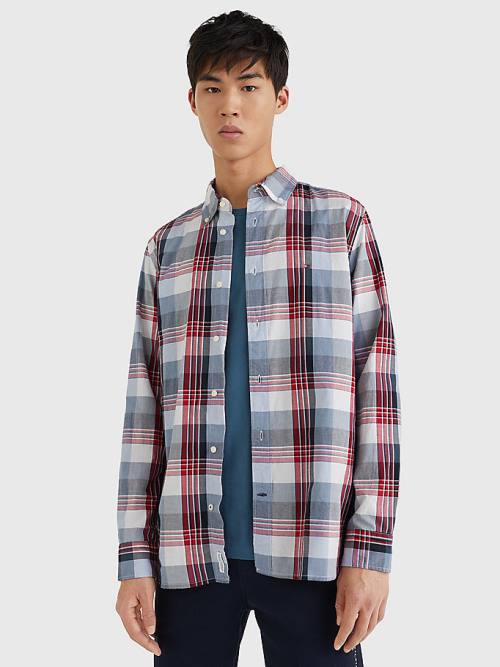 Tommy Hilfiger Check Regular Fit Gömlek Erkek Mavi | TH598ROS