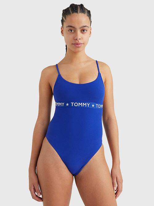 Tommy Hilfiger Cheeky Fitsuit Mayo Kadın Mavi | TH532LMT