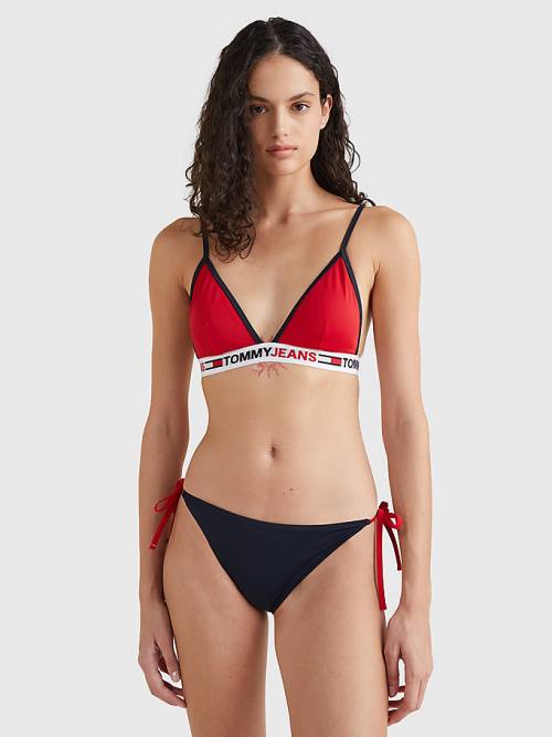 Tommy Hilfiger Cheeky Side Tie Bikini Bottoms Mayo Kadın Mavi | TH761QMW