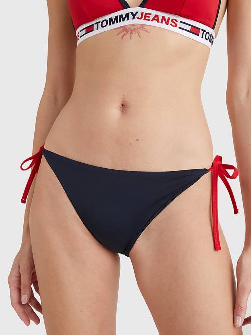 Tommy Hilfiger Cheeky Side Tie Bikini Bottoms Mayo Kadın Mavi | TH761QMW