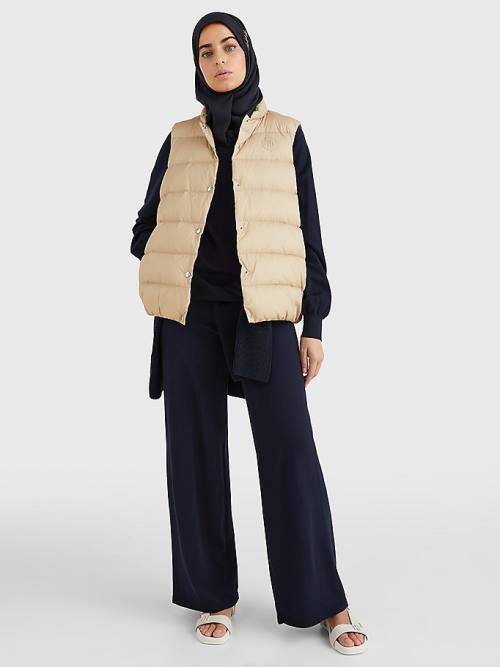 Tommy Hilfiger Chic Down-Filled Vest Kaban Kadın Bej Rengi | TH174AIP