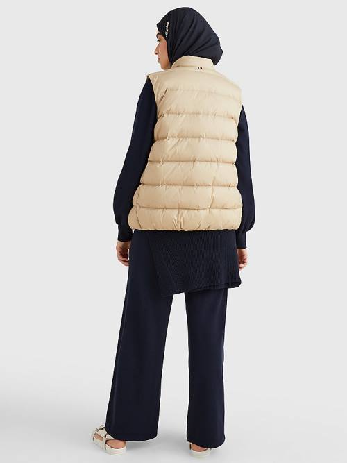 Tommy Hilfiger Chic Down-Filled Vest Kaban Kadın Bej Rengi | TH174AIP