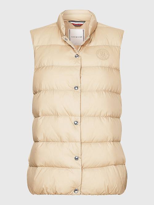 Tommy Hilfiger Chic Down-Filled Vest Kaban Kadın Bej Rengi | TH174AIP