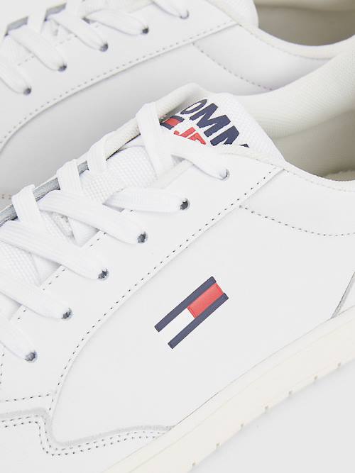 Tommy Hilfiger City Deri Cupsole Spor Ayakkabı Erkek Beyaz | TH346HYZ