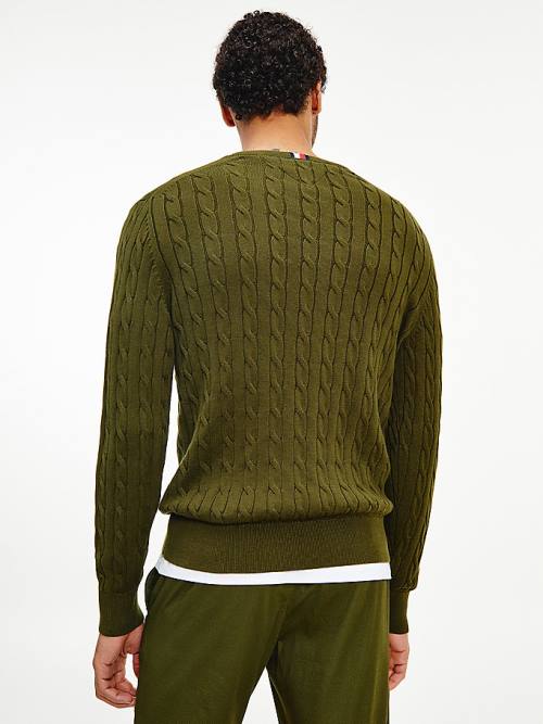 Tommy Hilfiger Classics Cable Knit Jumper Kazak Erkek Kahverengi | TH419XBI