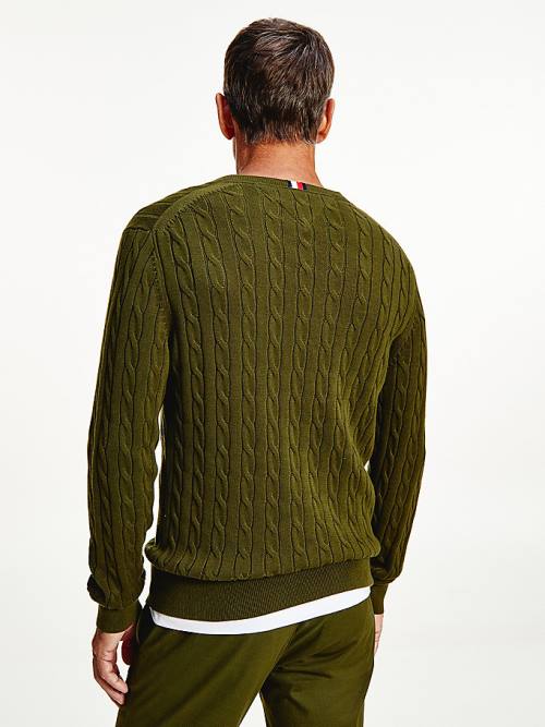 Tommy Hilfiger Classics Cable Knit Jumper Kazak Erkek Kahverengi | TH419XBI