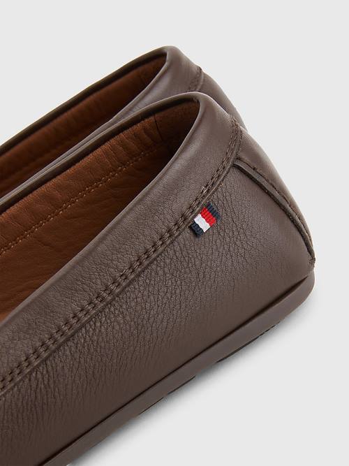 Tommy Hilfiger Classics Deri Driving Elbise Ayakkabı Erkek Kahverengi | TH250LFO