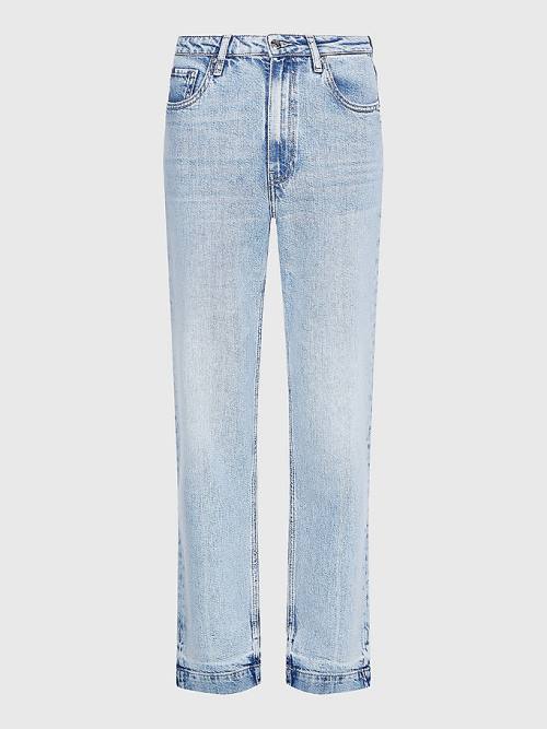 Tommy Hilfiger Classics High Rise Straight Faded Let-Down Jean Pantolon Kadın Denim | TH732XSC