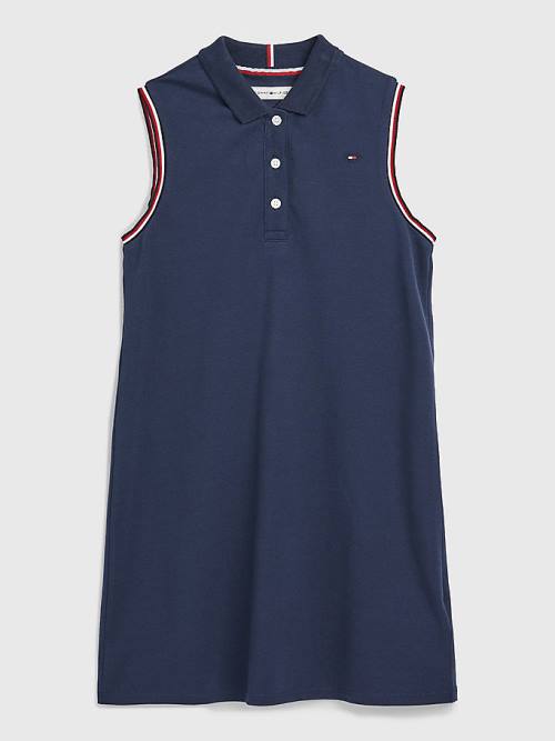 Tommy Hilfiger Classics Kolsuz Polo Elbise Kiz Çocuk Mavi | TH781NEJ