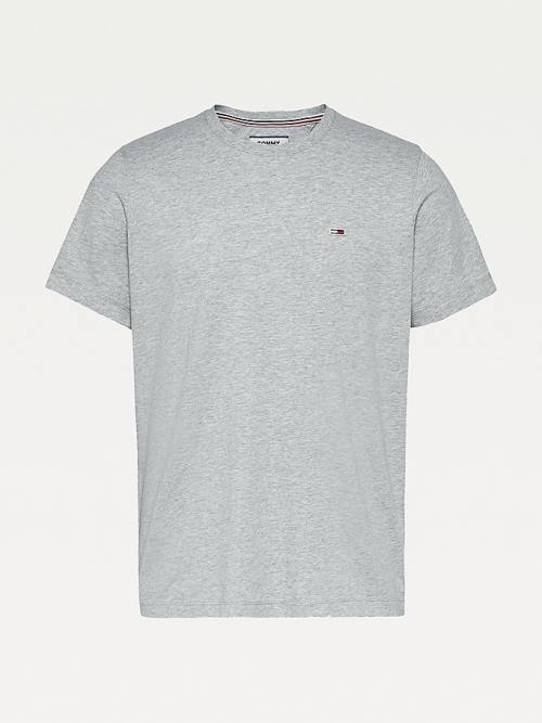 Tommy Hilfiger Classics Organic Pamuklu Tişört Erkek Gri | TH139CLI