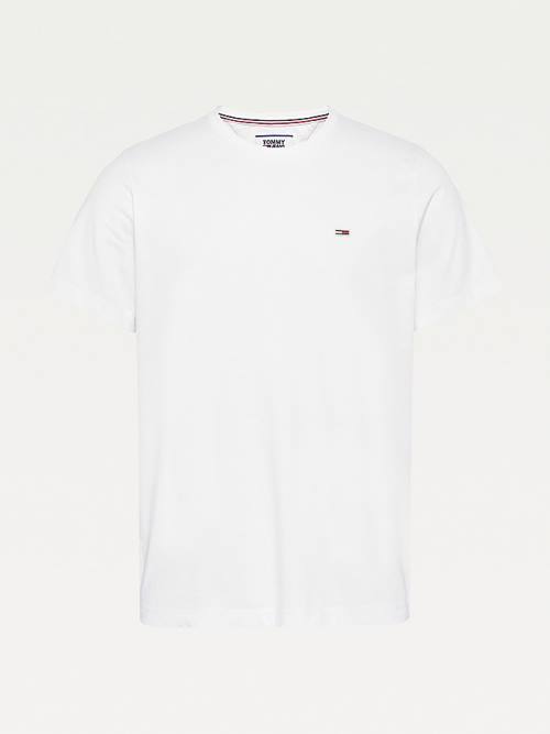 Tommy Hilfiger Classics Organic Pamuklu Tişört Erkek Beyaz | TH684YAW