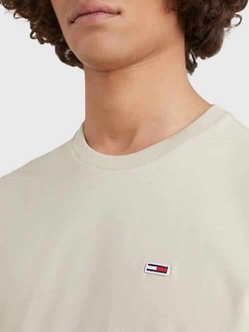 Tommy Hilfiger Classics Organic Pamuklu Tişört Erkek Bej Rengi | TH873MDE