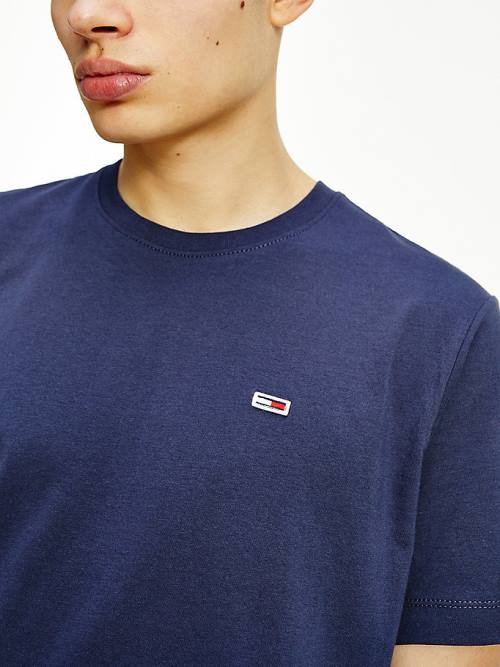 Tommy Hilfiger Classics Organic Pamuklu Tişört Erkek Mavi | TH984JYK