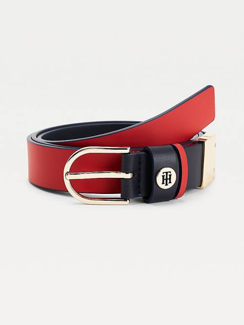 Tommy Hilfiger Classics Reversible Organic Deri Kemer Kadın Mavi | TH157NDE