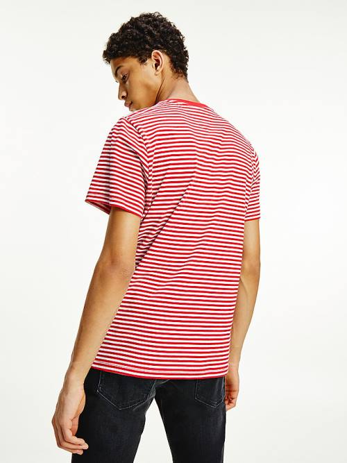 Tommy Hilfiger Classics Stripe Tişört Erkek Kırmızı | TH812ZLO