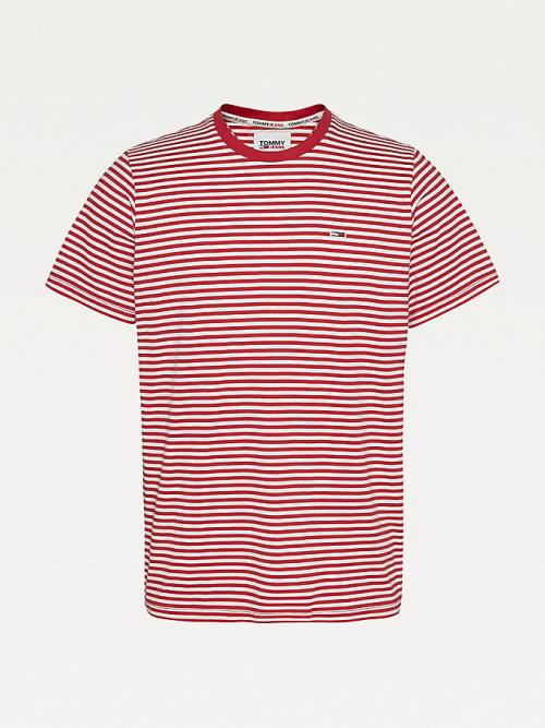 Tommy Hilfiger Classics Stripe Tişört Erkek Kırmızı | TH812ZLO