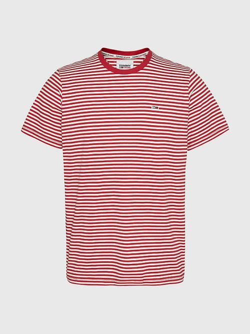 Tommy Hilfiger Classics Stripe Tişört Erkek Kırmızı | TH812ZLO