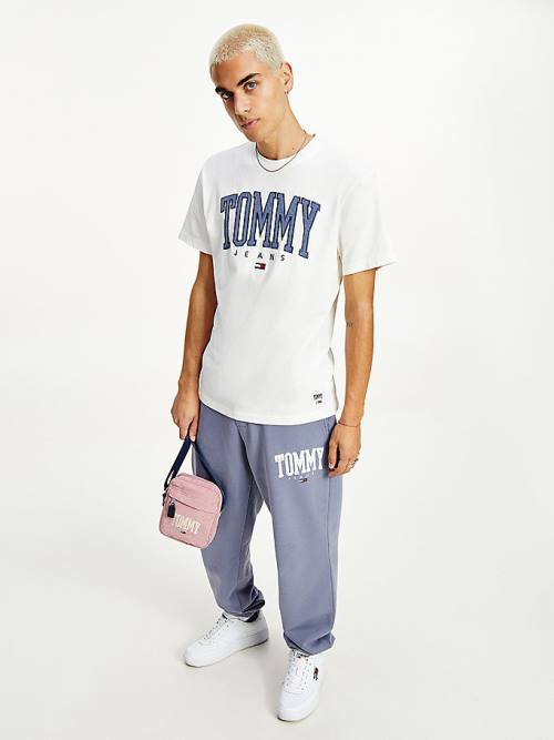 Tommy Hilfiger College Bold Logo Klasik Tişört Erkek Beyaz | TH241WGB